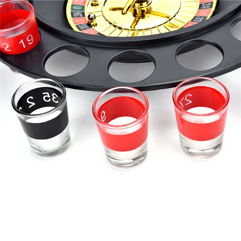 

Drinking turntable Shot Glass Roulette Set Novelty Drinking Game with 16 Shot Glasses Adult Party Drinking Set