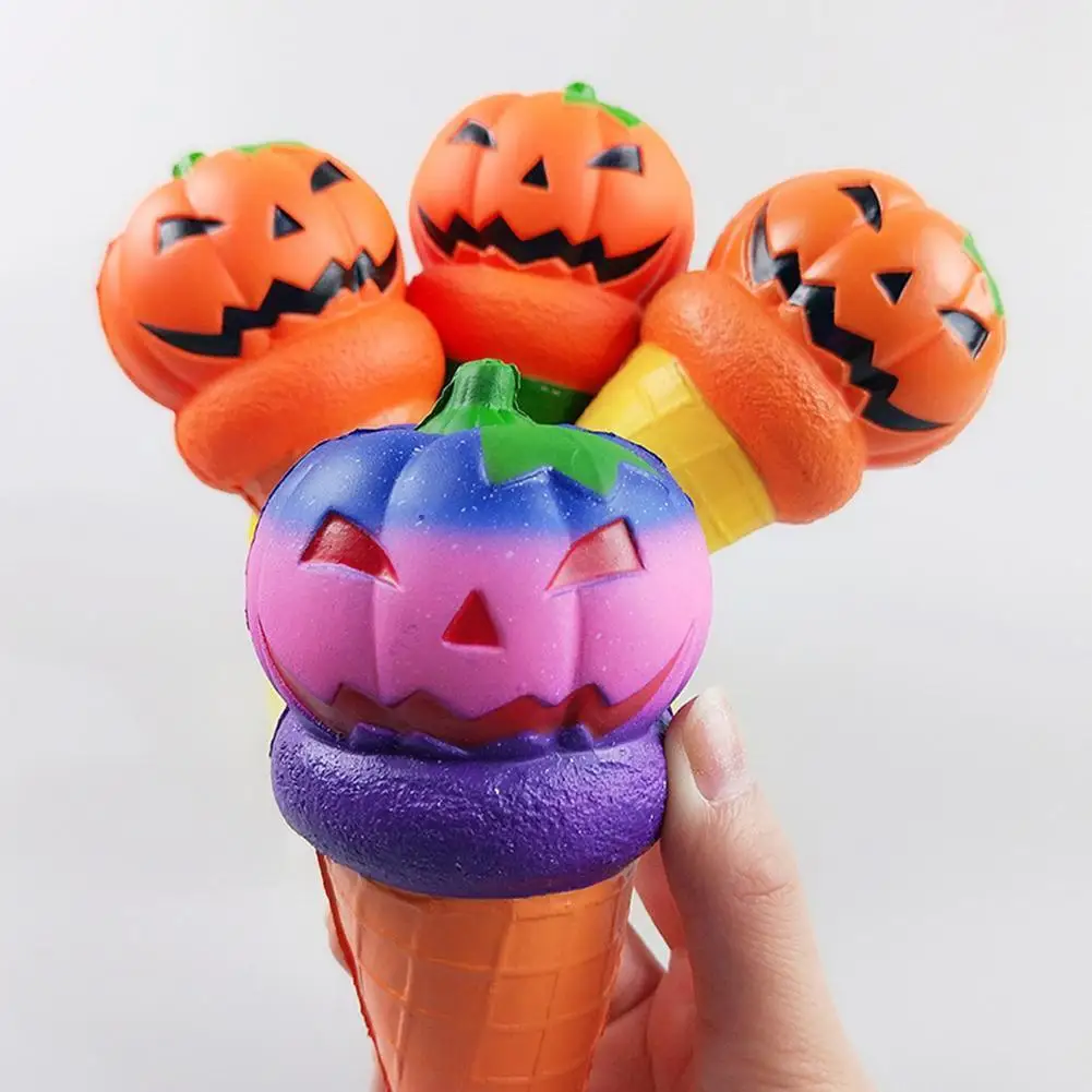 

Pumpkin Ice Cream Slow Rising Gags Practical Jokes Antistress Funny Stress Queeze Squish Toys Relief Gift Toy Decompression