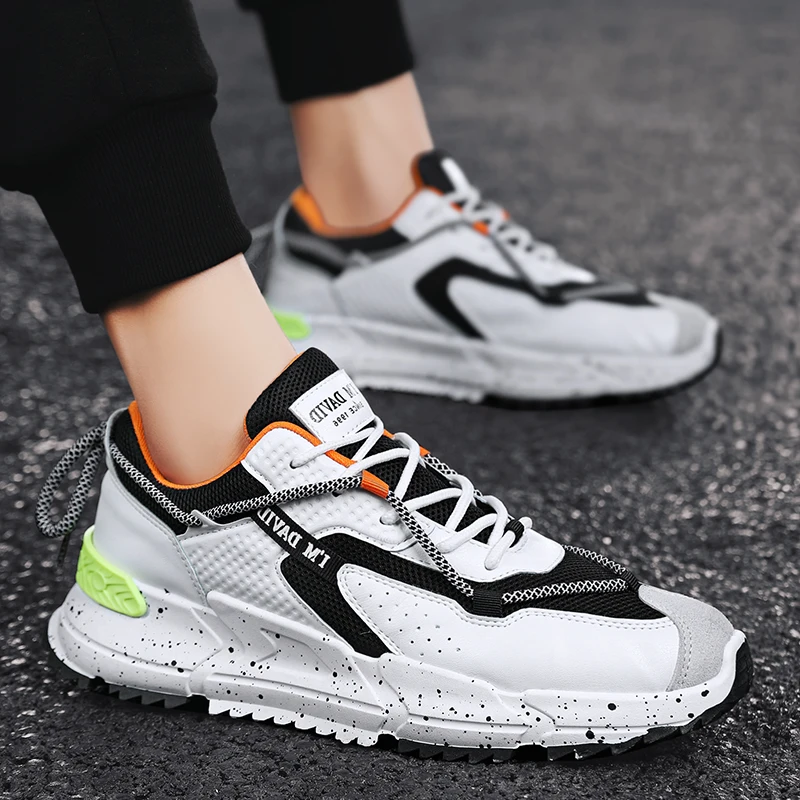 

2021 Men's Casual Shoes Air Mesh Breathable Comfortable Jogging Shoes Non-slip Rubber Platform Hard-Wearing Running Shoes