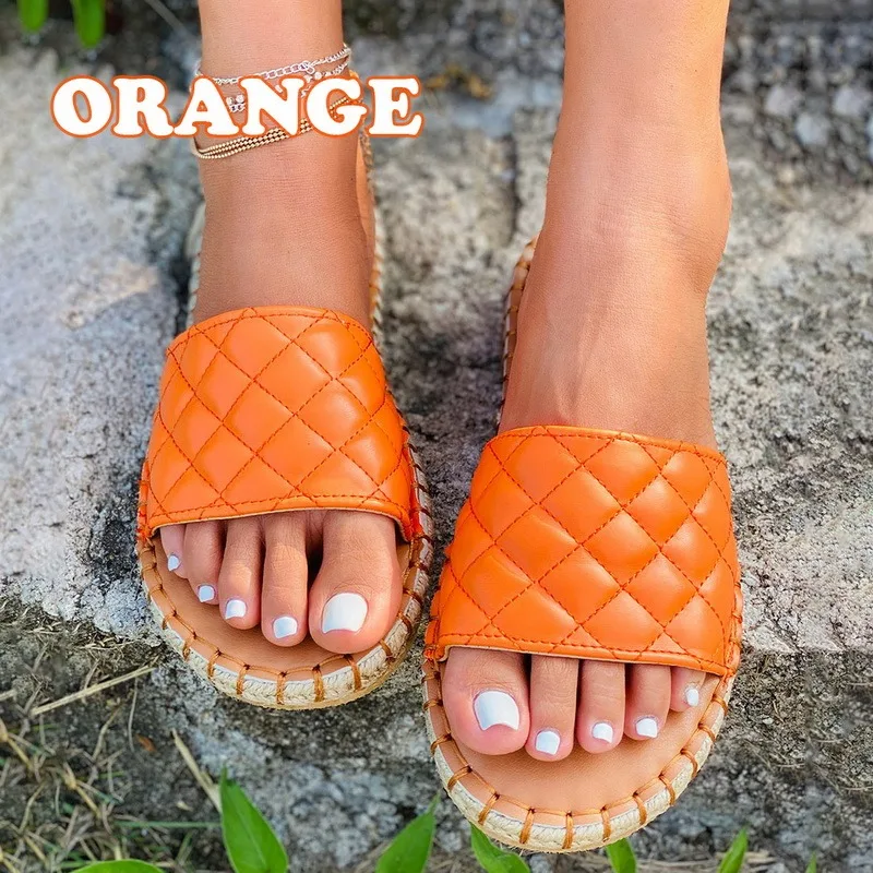 

Fashion Temperament Braided Charm Open-toe Flat Slippers Set Foot Vacation Beach Sandals Casual Flip Flops Women Shoes