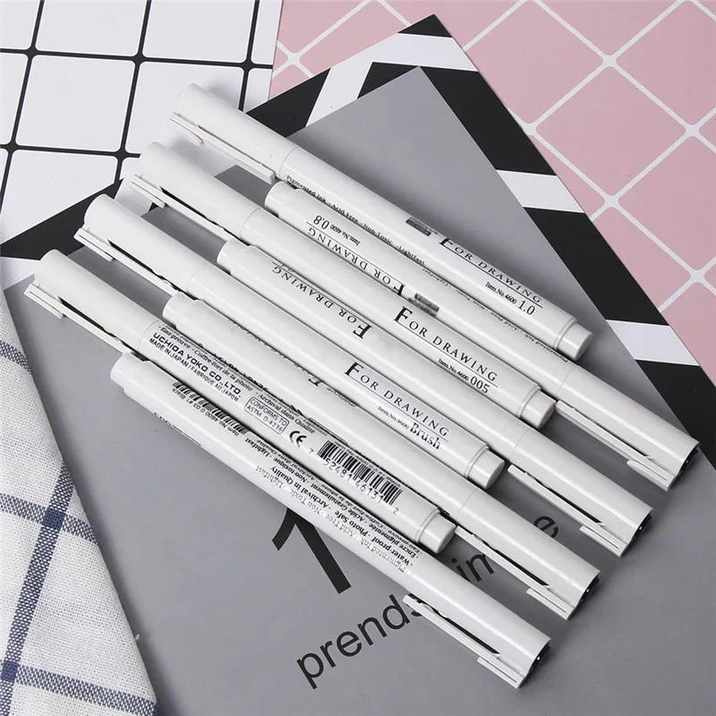 

8 Styles Brand Sketch Liner Ink Marker Durable Different Tip Black Comics Art Marker Pen Drawing Painting Supplies Free Shipping