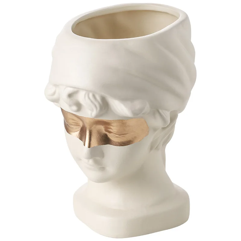 

Greek Flower Pots Head Retro Statue Girl Vase Home Decoration Accessories Ornament Home Decor Tabletop Decorative