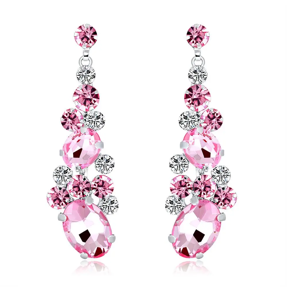 Свадебные розовые серьги с кисточками и кристаллами для женщин модные ювелирные