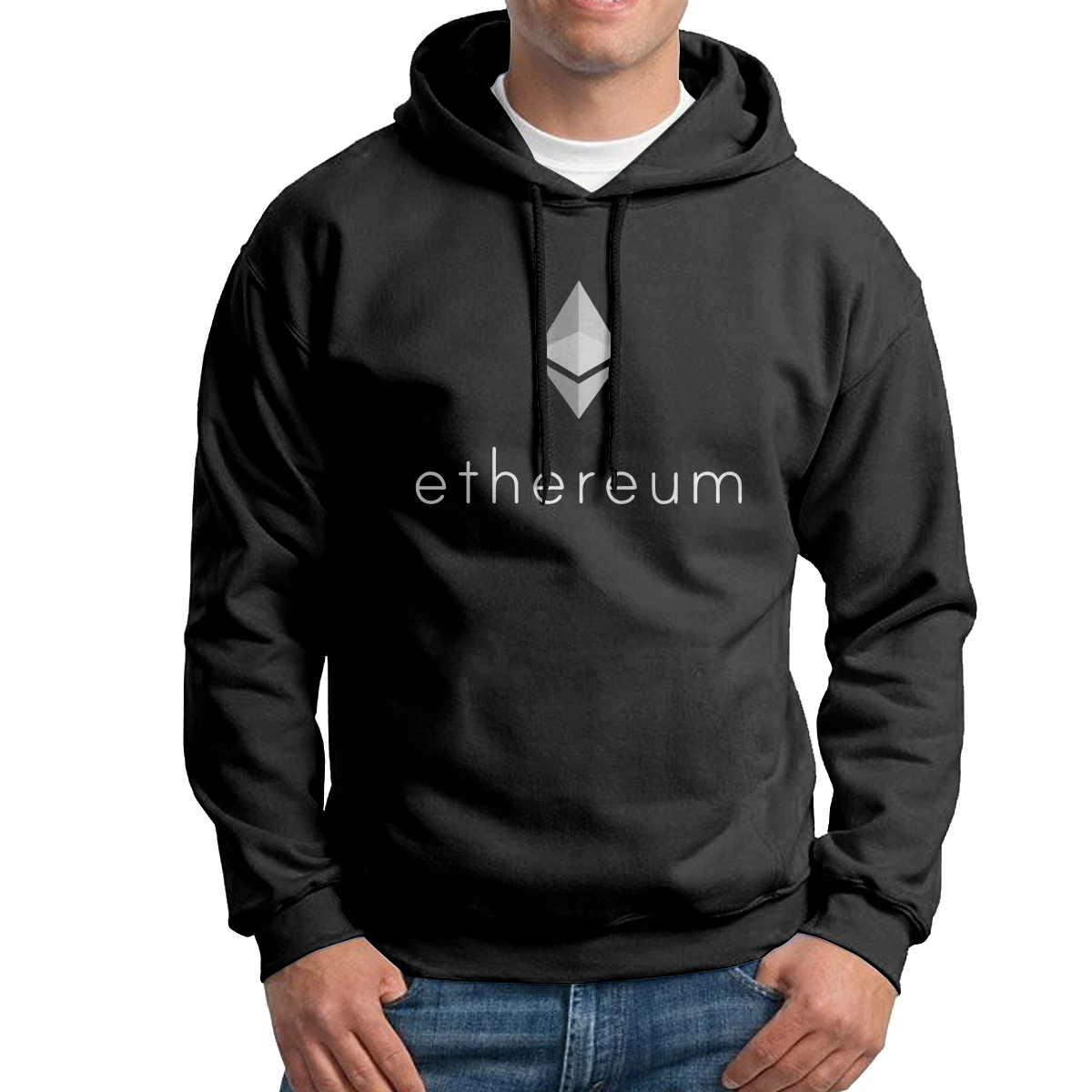 

Ethereum Logo Man Hooded Sweatshirt Creative Cotton Hoodie Fall Hooded Tops