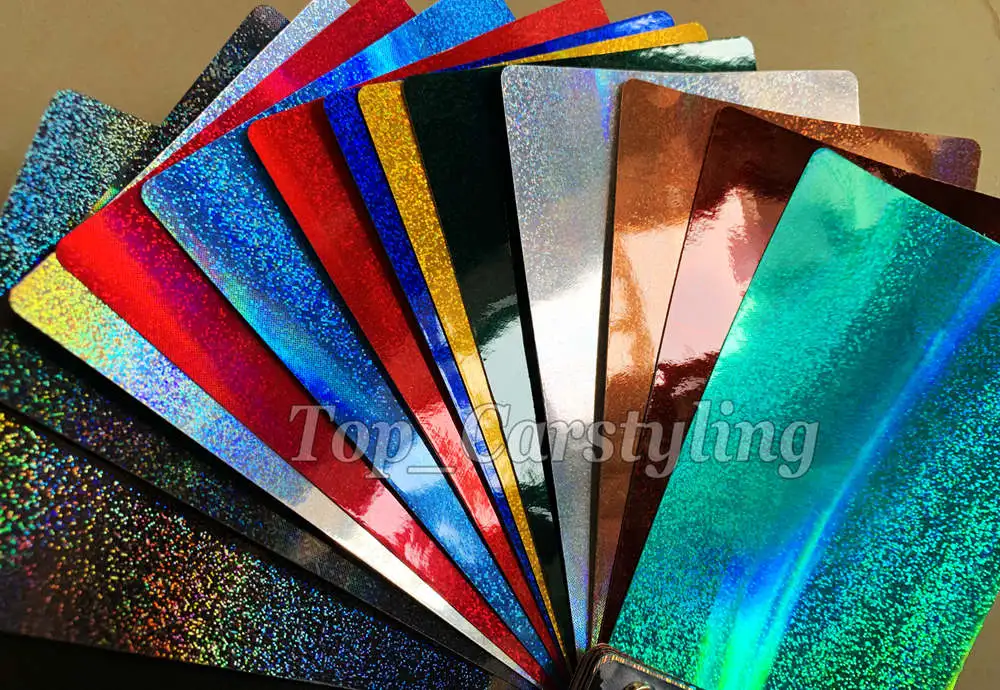 Различные цвета Блестящий Радужный голографический виниловый автомобиль