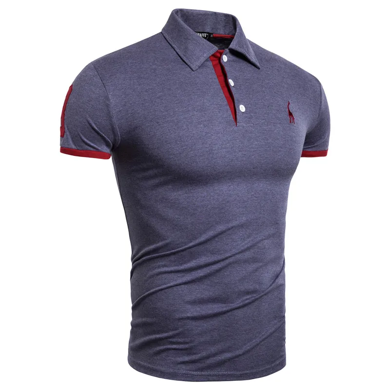 Бренд NEGIZBER качественные хлопковые поло мужские модные облегающие с жирафом топы