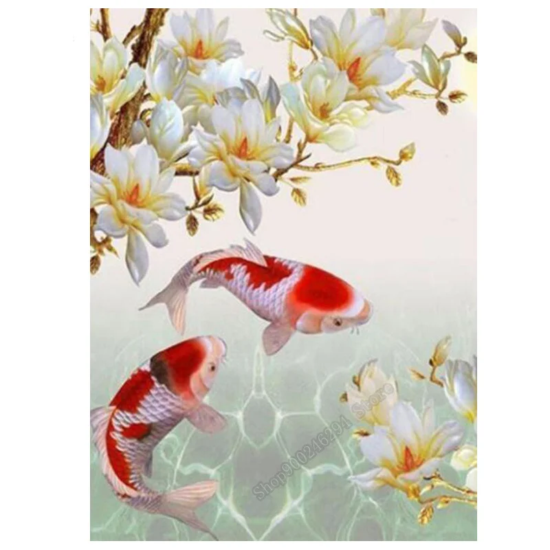 Полная квадратная круглая алмазная живопись вышивка крестиком золотой цветок