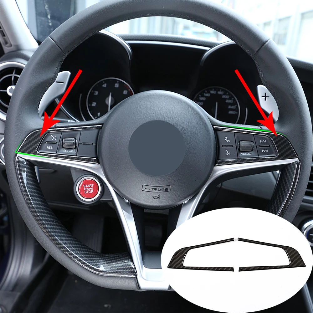 

ABS-пластик, углеродное волокно для Alfa Romeo Giulia Stelvio 2017 2018 2019, кнопки рулевого колеса, отделка рамы, автомобильные аксессуары