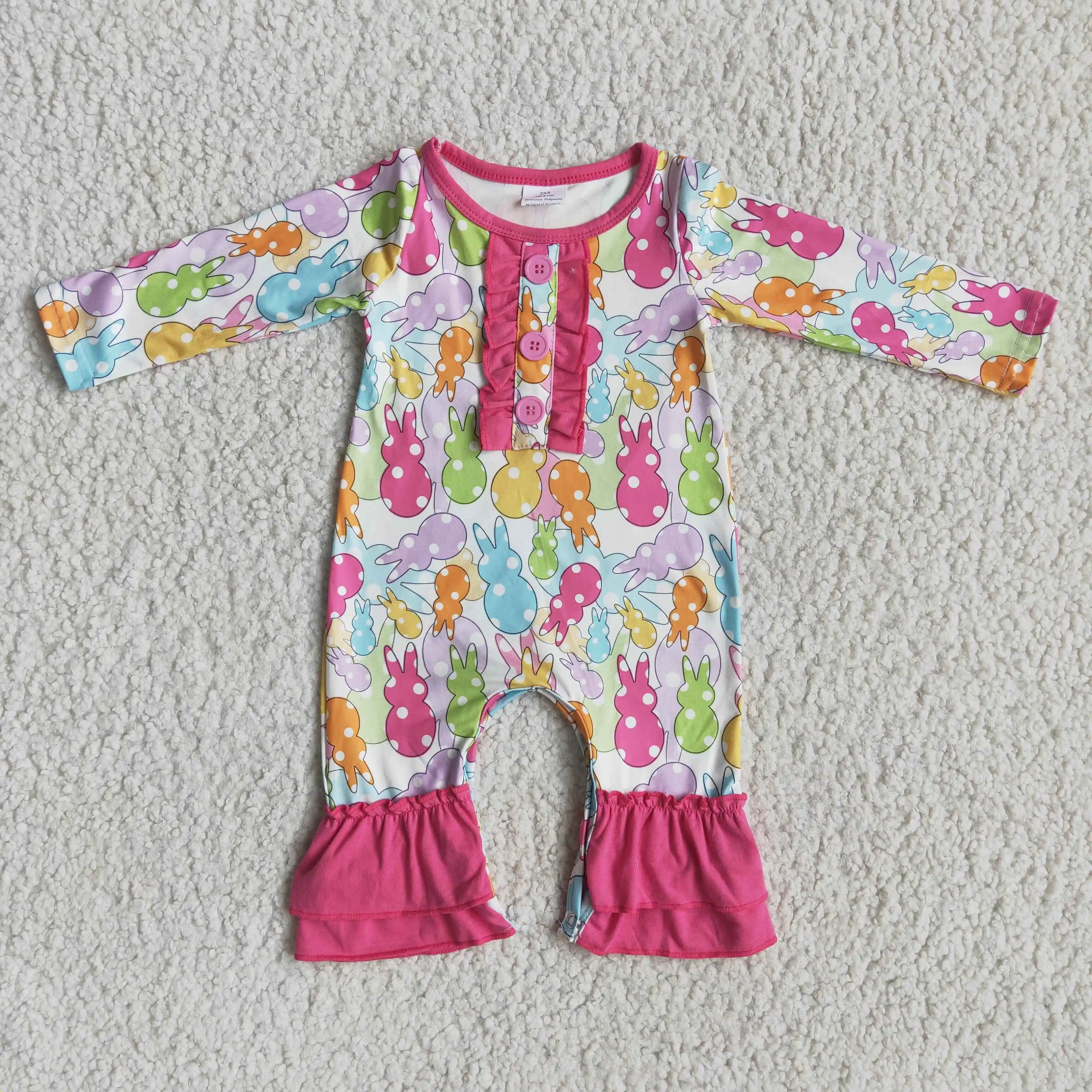 

new spring cotton baby girl romper baby clothes long sleeve newborn baby girl easter romper rabbit pattern