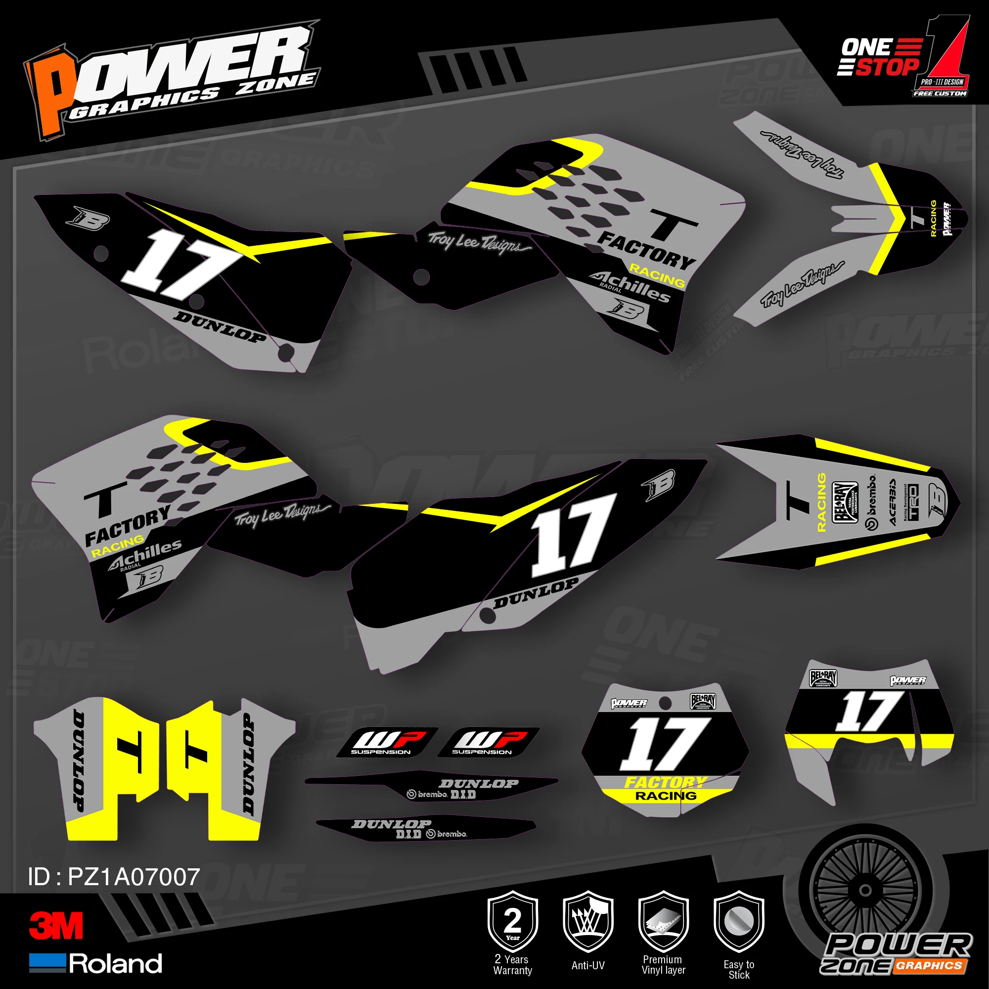 Персонализированные графические фоны PowerZone Team наклейки 3M Набор наклеек для KTM SX SXF