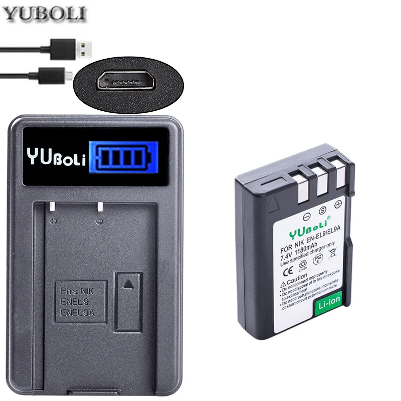 charger and 1battery Акумуляторная батарея EN-EL9 ENEL9 ENEL9A RU EL9 EN-EL9a RU EL9a EL9a Камера Li-Ion Батарея для Nikon EN-EL9a D40 D60 D40X D5000 D3000 Камера - Цвет: charger and 1battery