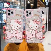 hello kitty bowknot phone case for iphone13 13pro 13promax 12 12pro max 11 pro x xs max xr 7 8 plus back cover cartoon cover