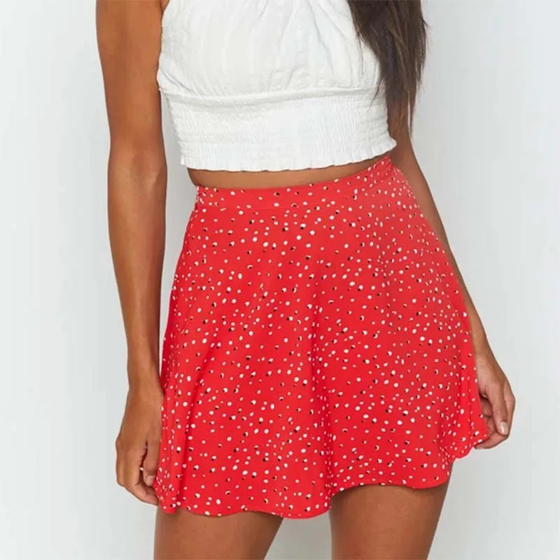 

Summer Invisible Zipper Print Sexy Mini Skirt Women Clothes Boho High Waist Casual Fashion Streetwear Ladies Beach Party Skirts