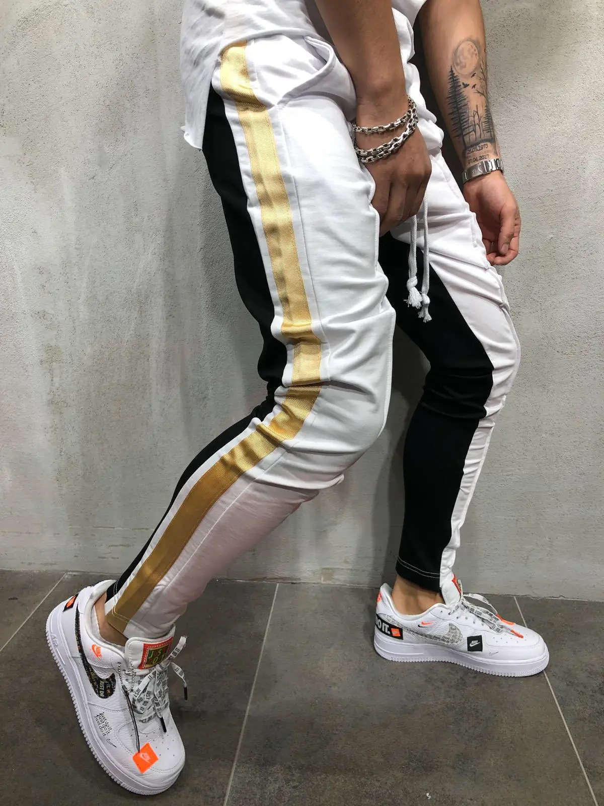 

E-BAIHUI Streetwear Sweatpants Causal Sportswear Pants Tracksuit Black White Men's Hip Hop Sweatpants Trousers For Men Joggers