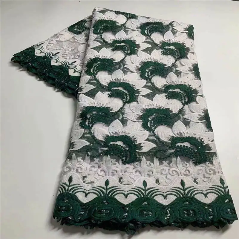 

Новинка 2021, Высококачественная африканская кружевная ткань из гипюра с вышитыми бусинами, нигерийская Тюлевая кружевная ткань для женског...