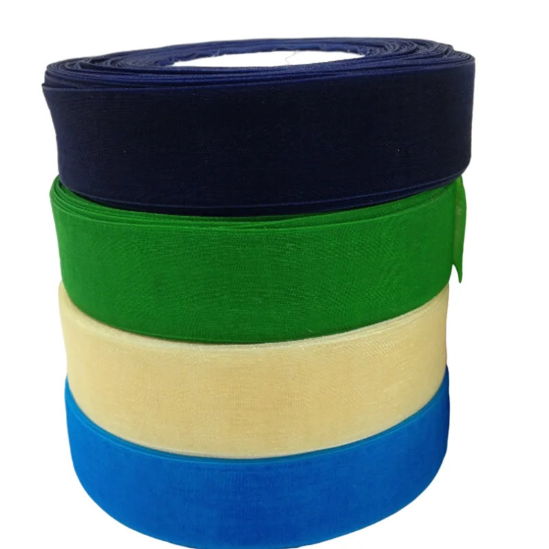 Двухсторонняя прозрачная лента из органзы 4 рулона (200 ярдов) 1 дюйм A289|ribbon webbing|organza