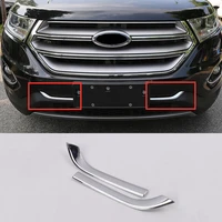 for ford edge 2015 2016 2017 abs chrome car head grille fence decoration strip cover trim car styling accessories 2pcs