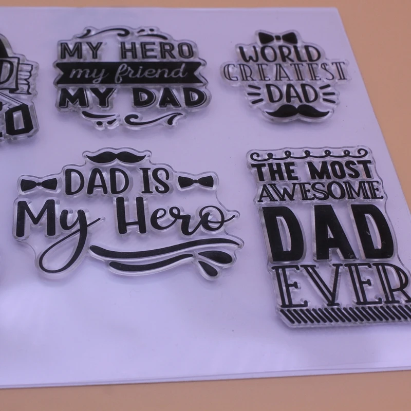 Father's Day силиконовый прозрачный чехол печать штамп DIY Скрапбукинг рельефная