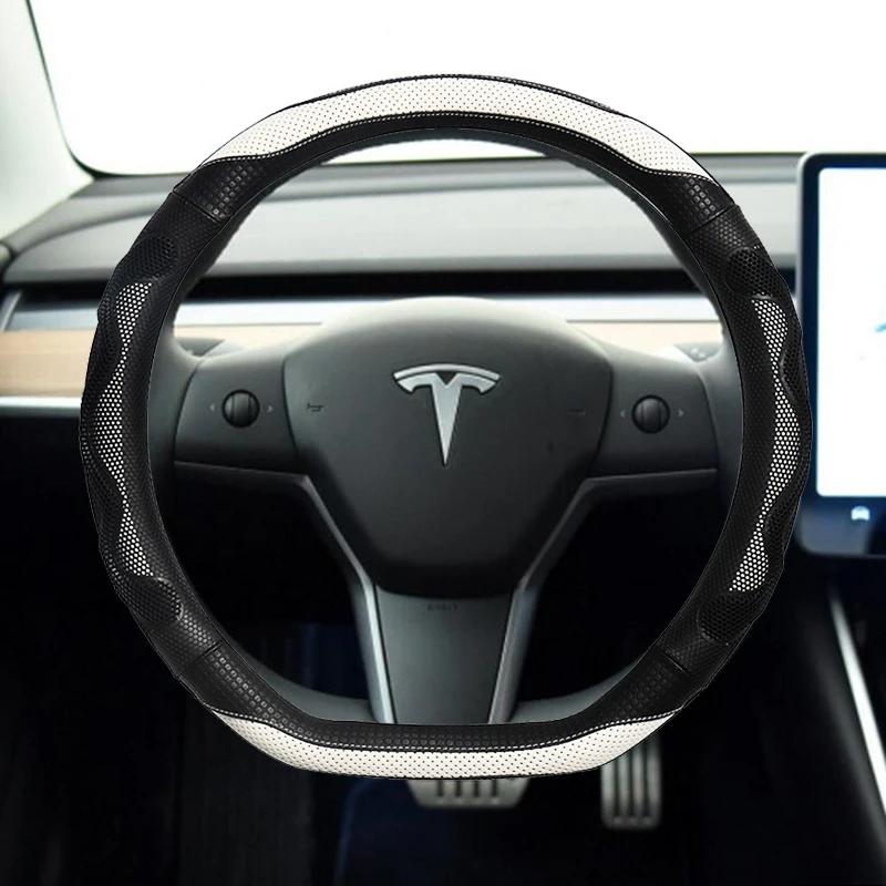 DERMAY для Tesla Model 3 2017 2018 2019 2020 чехол рулевого колеса автомобиля из микрофибры и
