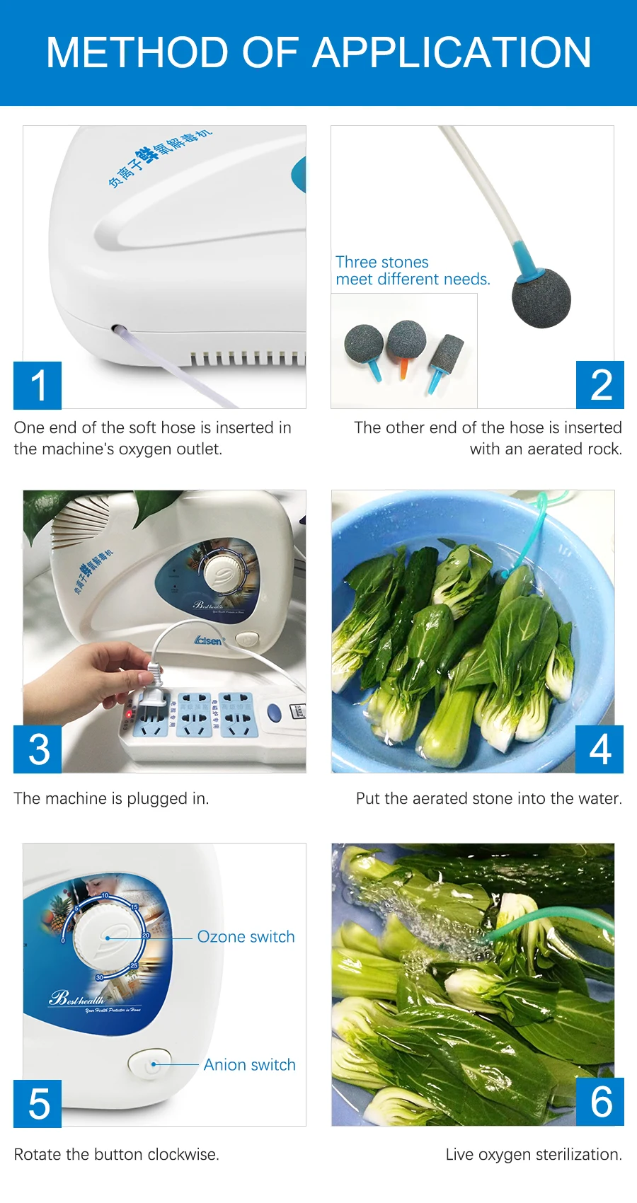 Пищевой озоновый генератор воды воздуха для приготовления пищи стерилизатор