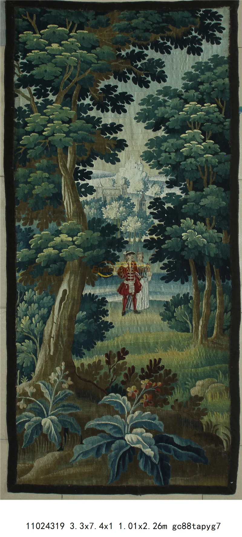 Античная французская шерсть 19 век обуссон гобелен коричневый модный круговой