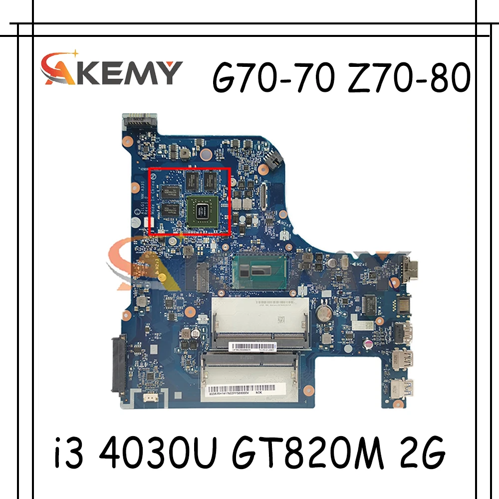 

Akemy AILG1 NM-A331 материнская плата для ноутбука Lenovo G70-70 Z70-80 G70-80 Материнская плата ноутбука процессор I3 4030U GT820M 2G 100% тесты работы