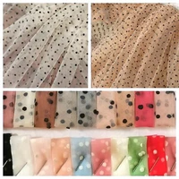 color dots 3 yard embroidered mesh fabric sewing accessories dress skirt childrens clothing diy curtain background curtain