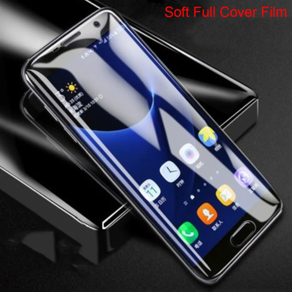 Мягкая фронтальная пленка стеклянная для Samsung S6 S6edge S7 Edge S8 Plus S9 самоотверждаемая