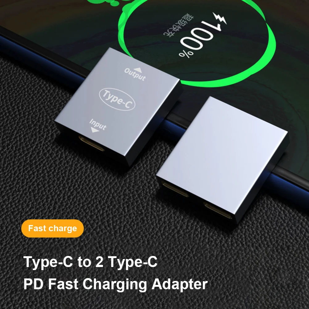 

Переходник из алюминиевого сплава с Type-C на 2 типа C PD для быстрой зарядки