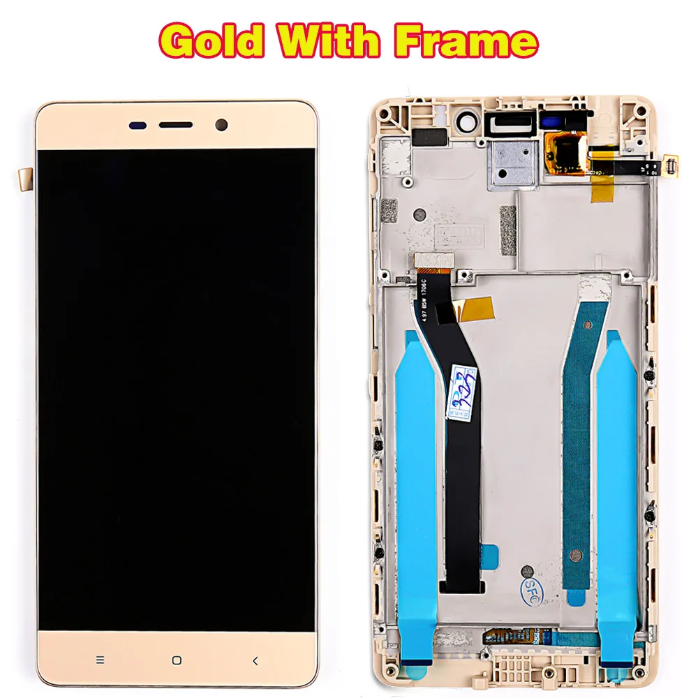 Gold with Frame По сделке команда 5,0 дюймов ЖК-экран для Xiaomi Redmi 4 Prime/Redmi 4 pro 3 ГБ ОЗУ 32 Гб ПЗУ дисплей сенсорный дигитайзер сборка F ram e - Цвет: Gold with Frame