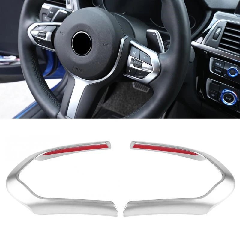 2 шт. ABS Chrom/Углеволокно рулевое колесо для BMW F20 F22 F30 F32 F10 F06 F15 F16 M украшение
