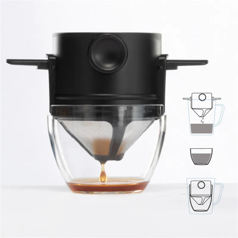 

New Design Reusable Coffee Drippers Foldable Coffee Filter Cones Suitable For 1 To 2 Cups Of Coffee Machine Filters