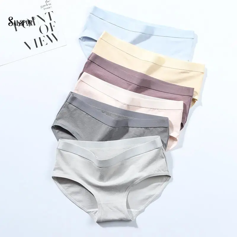 

SALSPOR Panties for Women Low Waist Underwear Seamless Solid Briefs Lingerie Cotton Thin Breathable Comfortable Underpants