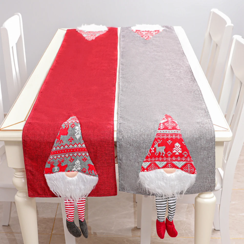 

New Christmas decoration faceless doll table runner creative Rudolph table coffee table decoration tablecloth placemat