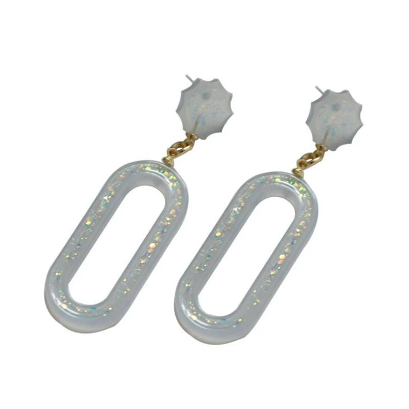 

10pcs/lot Resin Gold glitter Geometric Fashion Drop Earrings Jewelry Making Accessories