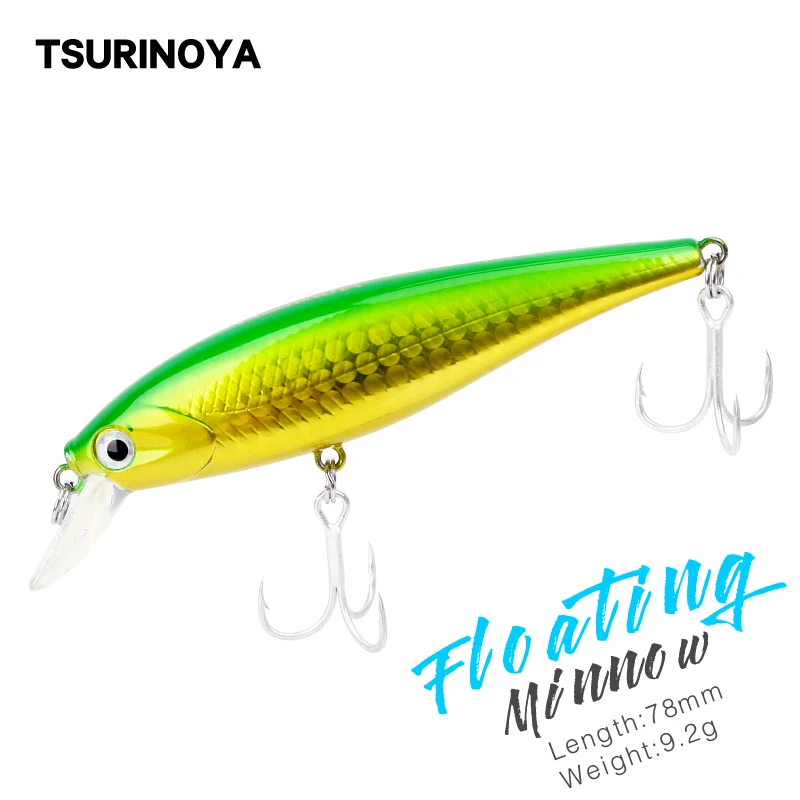 TSURINOYA DW34 78 мм 9 2 г плавающая приманка в виде гольяна лазерная фрикционная глубина