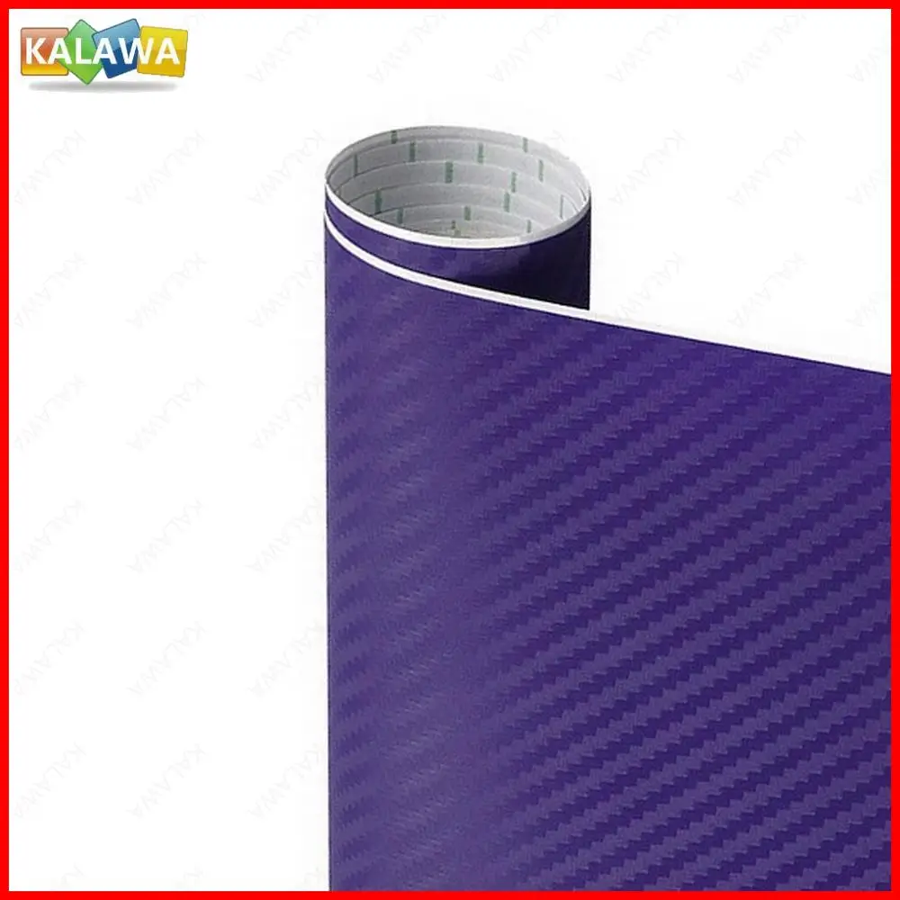 

3D Carbon Fiber Vinyl Purple Multiple Size Car Wrap Sheet Roll Film Sticker Motorcycle Automobile Styling Black Decals Paper