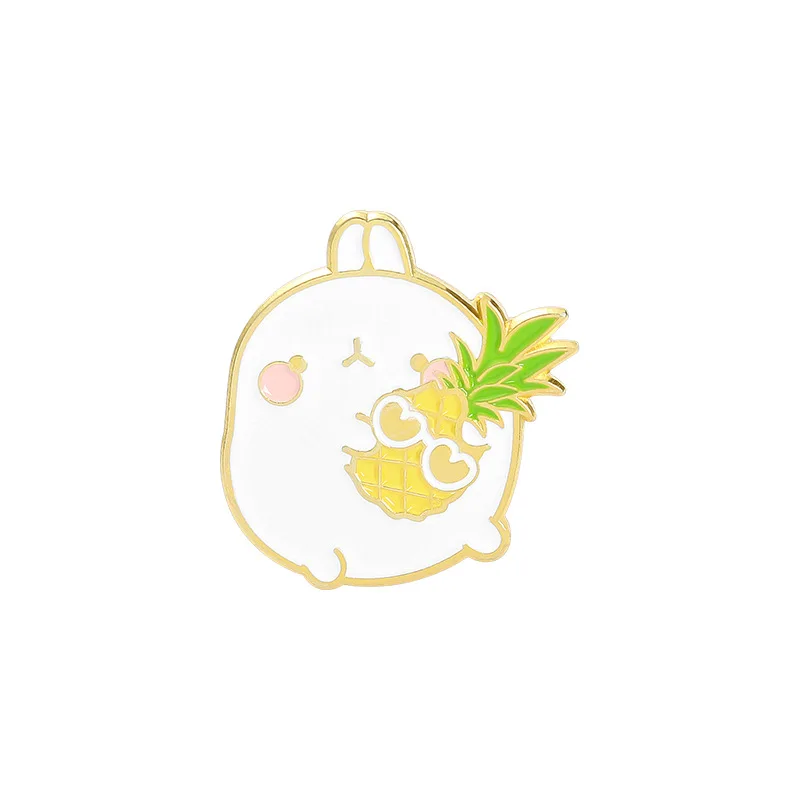

Creative Cartoon Pineapple Rabbit Brooch Cute Playing Guitar Bunny Brooch Embrace Pineapple Strawberry Brooch Backpack Badge