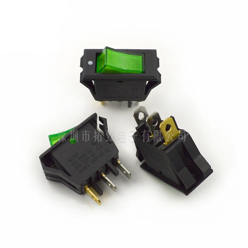 2-позиционный клавишный переключатель KCD6 для лодки 16 А 250 В 32*16 мм 20 шт./партия