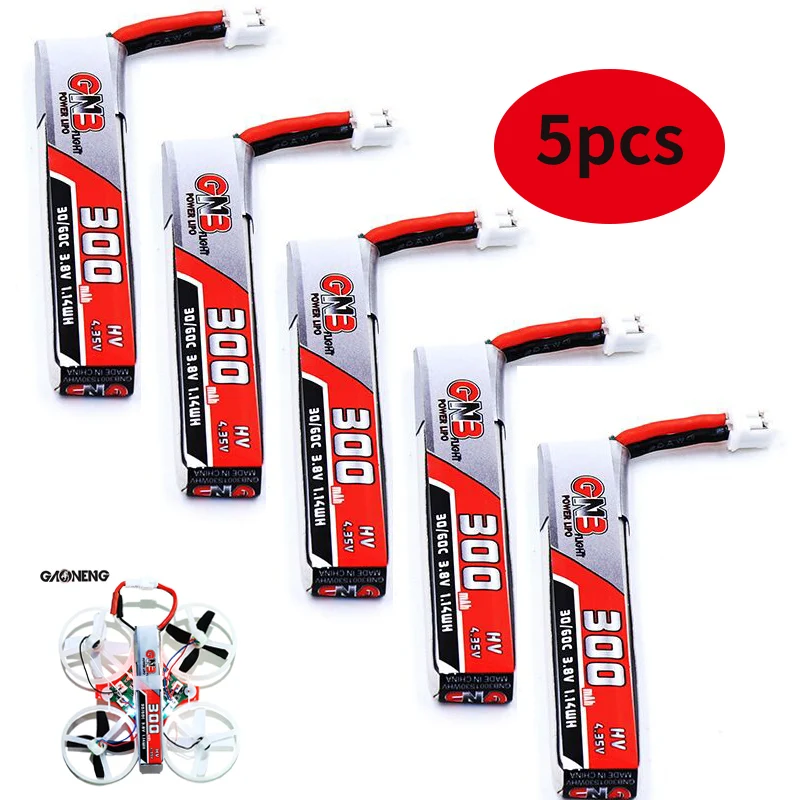 5 шт. Gaoneng GNB 1S 300 мАч 3 8 в HV 30C/60C LiHV Lipo батарея PH2.0 разъем для UK65 US65 Mobula7Snapper BetaFPV 65S