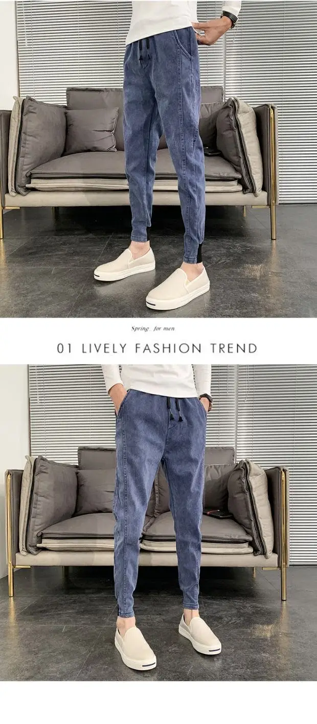 

A468-Spring and summer jeans men's loose straight tube men's pants business pants