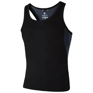 Спортивные майки jeansian LSL203 Black2, топы без рукавов для бега и фитнеса, облегающие, компрессионные