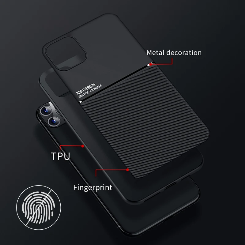 Автомобильный твил 2 в 1 Magetic для iPhone 11 Pro Max 10 X XR Ультратонкий Мягкий чехол XS 6 6s 7 8 Plus