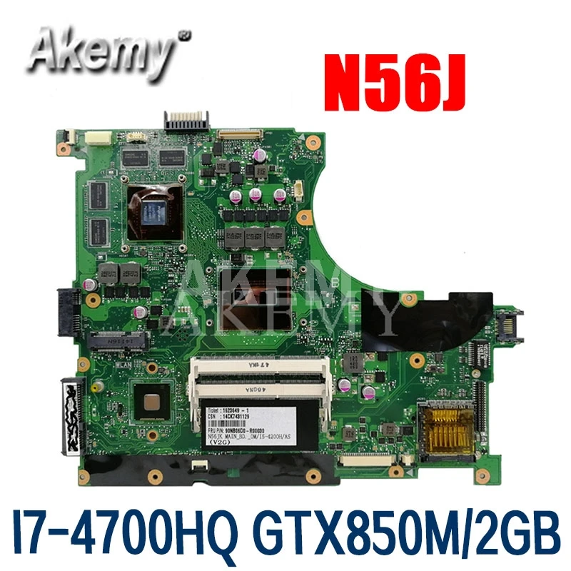 

N56JK Motherboard I7-4700HQ GTX850M For Asus N56J G56J N56JK G56JK Laptop motherboard N56JK Mainboard test 100% OK