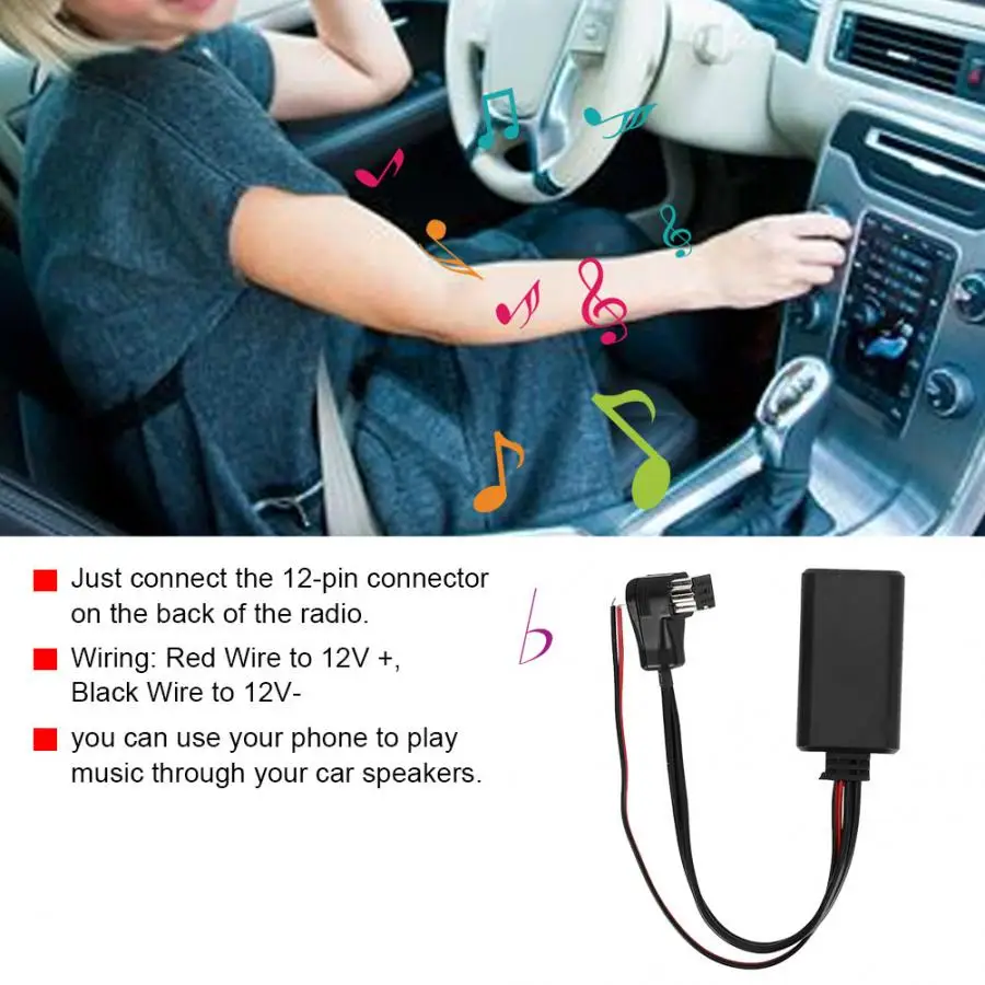 12V 12 штепселный Bluetooth Беспроводной с адаптером AUX автомобильный аудио стерео