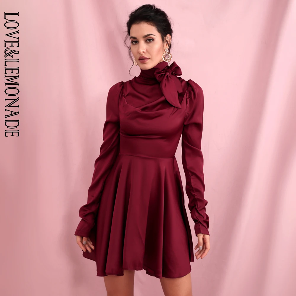 Платье LOVE &amp LEMONADE LM81660 весеннее эластичное платье из искусственного шелка с