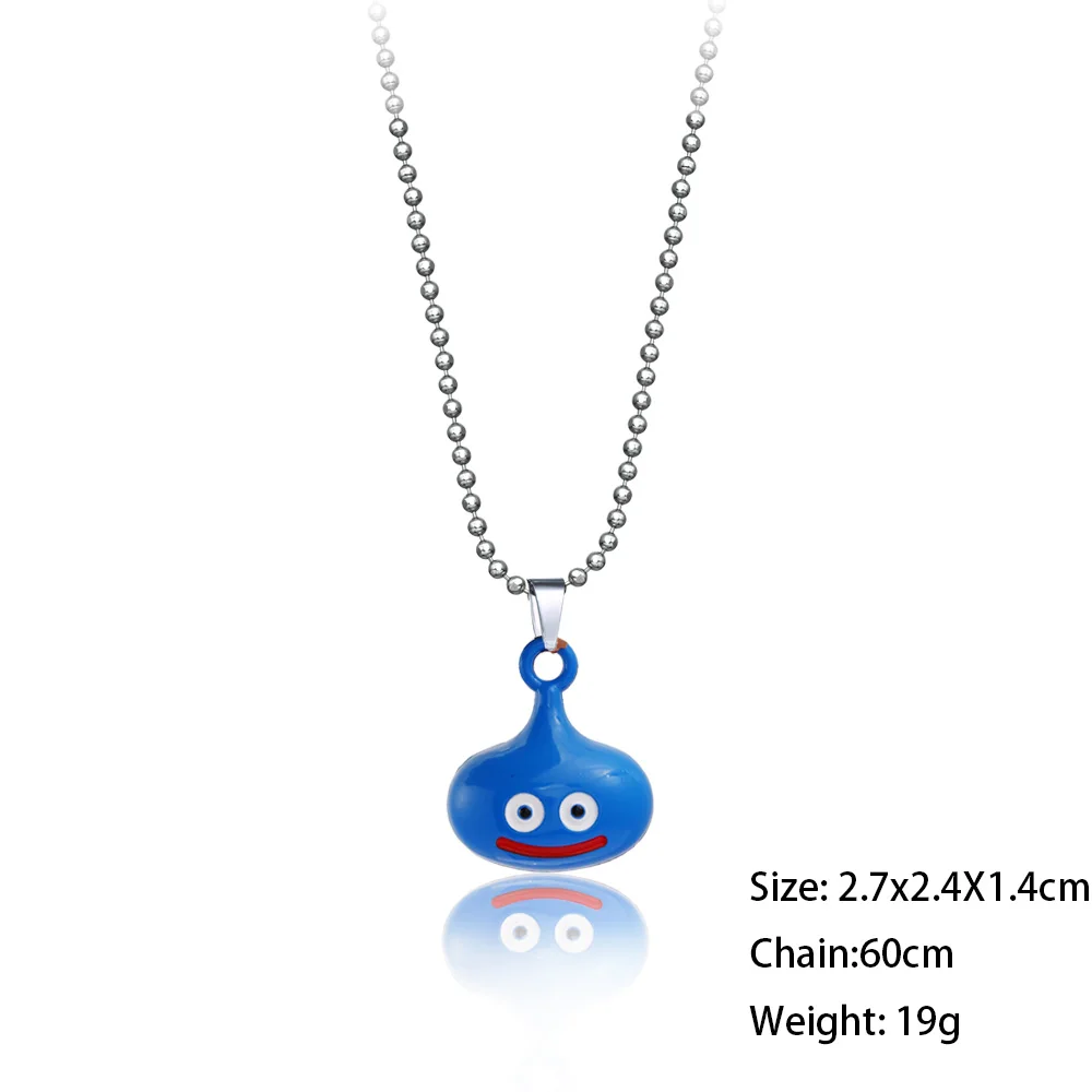 zhu lian Игра Dragon Quest Warrior Kuesuto брелок синий милый кулон брелок Игра Ювелирные изделия кожаные цепочки ожерелье слизи аксессуар для мужчин - Цвет: zhu lian