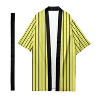 mens japanese long kimono cardigan mens samurai clothing kimono line pattern kimono shirt yukata jacket