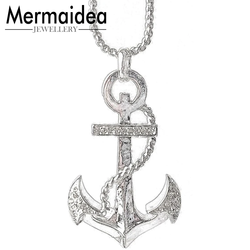 Ожерелье с подвеской фирменная Серебряная цепочка белыми якорями Hope 2020 модные