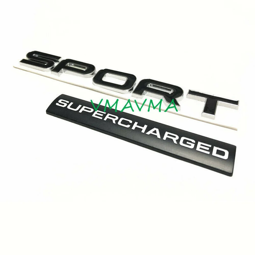 Металлическая черная спортивная надпись с суперзаряженным логотипом Эмблема